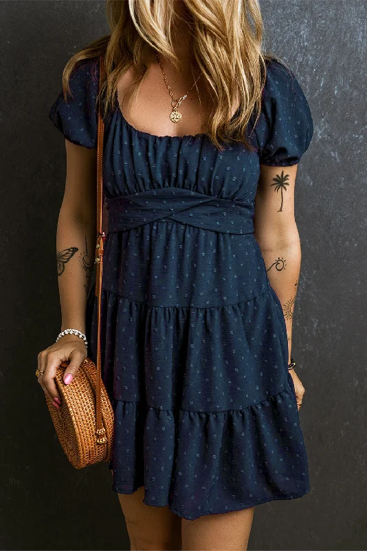 Midi dresses with embroidered accents for a unique and detailed designSwiss Dot Empire Waist Tiered Dress Midi dresses with embroidered accents for a unique and detailed designSwiss Dot Empire Waist Tiered Dress
