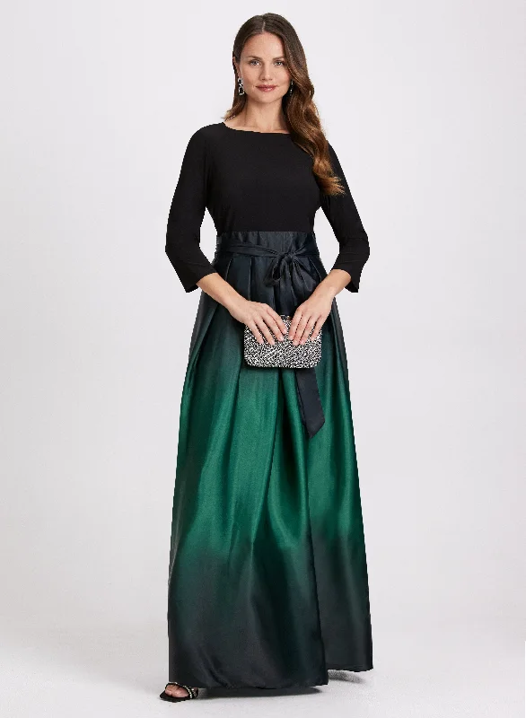Midi dresses with empire waists for a flattering maternity optionOmbre Satin Evening Dress Midi dresses with empire waists for a flattering maternity optionOmbre Satin Evening Dress