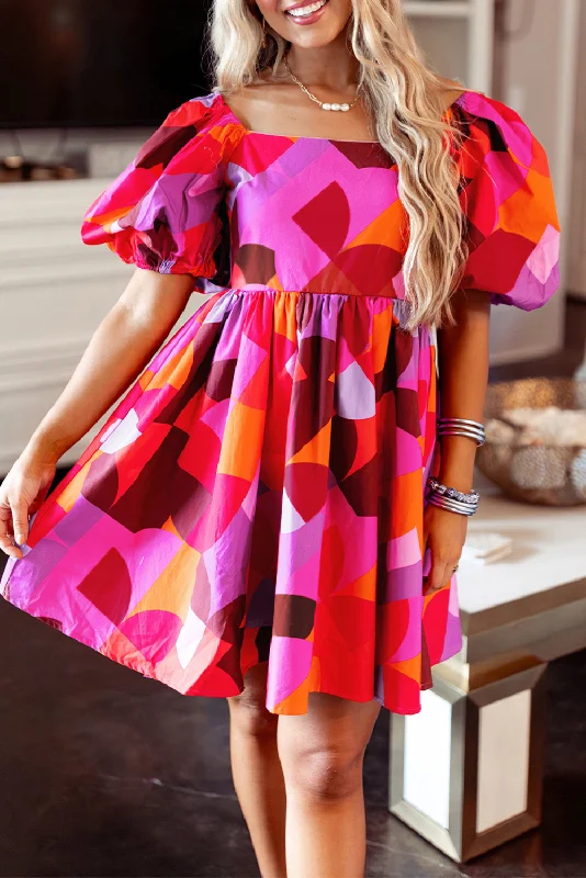Midi dresses with empire waists for a flattering maternity optionAbstract Puff Sleeve Dress Midi dresses with empire waists for a flattering maternity optionAbstract Puff Sleeve Dress