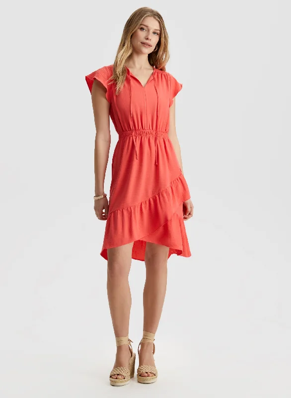 Midi dresses with button - down skirts for a unique and functional designRuffle Detail Dress Midi dresses with button - down skirts for a unique and functional designRuffle Detail Dress