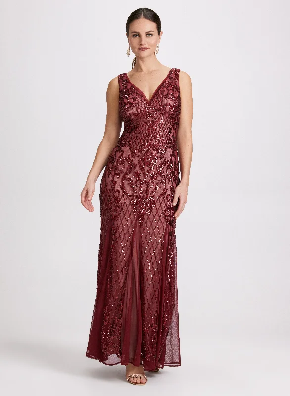 Wrap - style midi dresses in silk for a sophisticated office lookSequin Embroidered Dress Wrap - style midi dresses in silk for a sophisticated office lookSequin Embroidered Dress