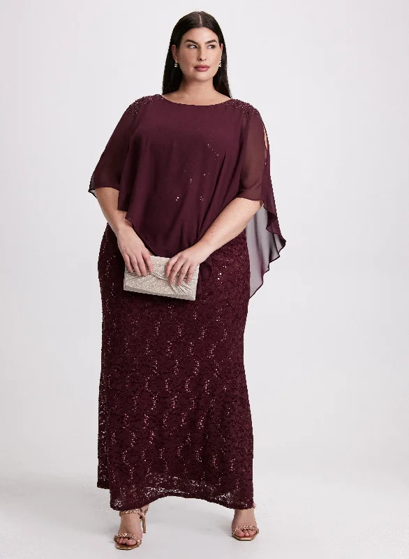 Midi dresses with cotton - blend materials for everyday comfortSequin & Lace Maxi Dress Midi dresses with cotton - blend materials for everyday comfortSequin & Lace Maxi Dress