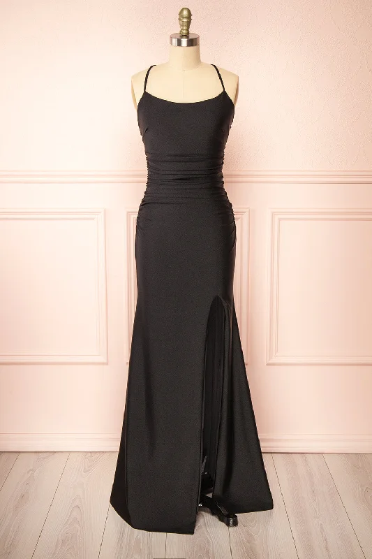 Midi dresses with empire waists for a flattering maternity optionSonia Black | Mermaid Maxi Dress w/ Slit Midi dresses with empire waists for a flattering maternity optionSonia Black | Mermaid Maxi Dress w/ Slit