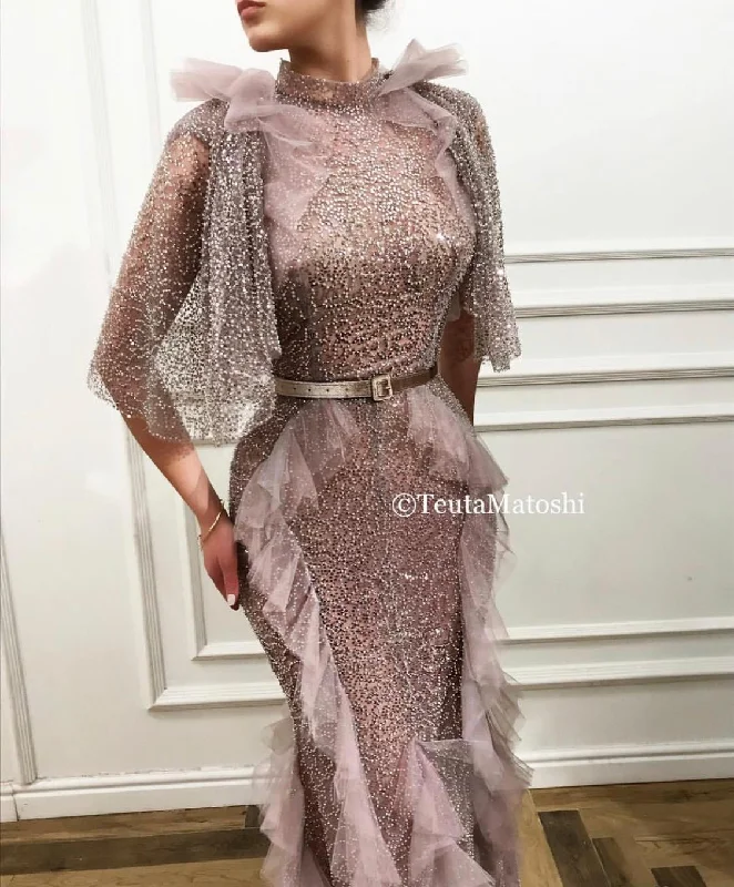 Midi dresses with wrap - around skirts for a customizable fitSparkly Mermaid Gown
