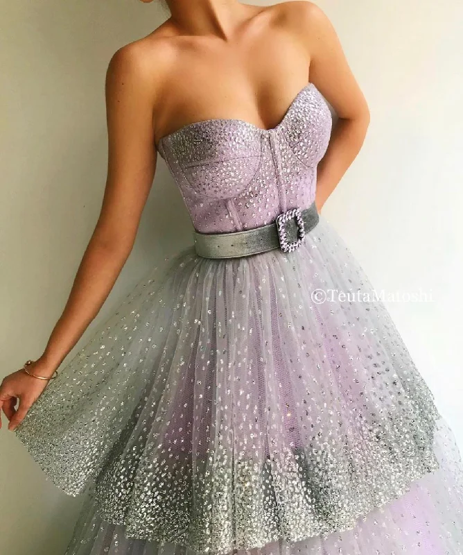 Midi dresses with bow accents for a sweet and charming lookRosabelle Sparkly Gown