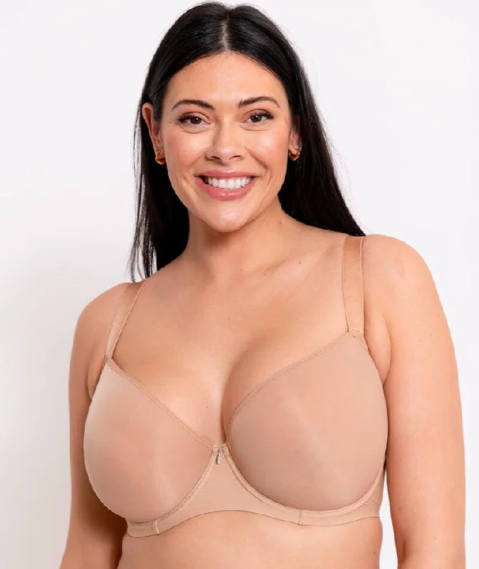minimizer plus size bras for curvy figuresCurvy Kate Smoothie Spacer T-Shirt Plunge Bra - Latte