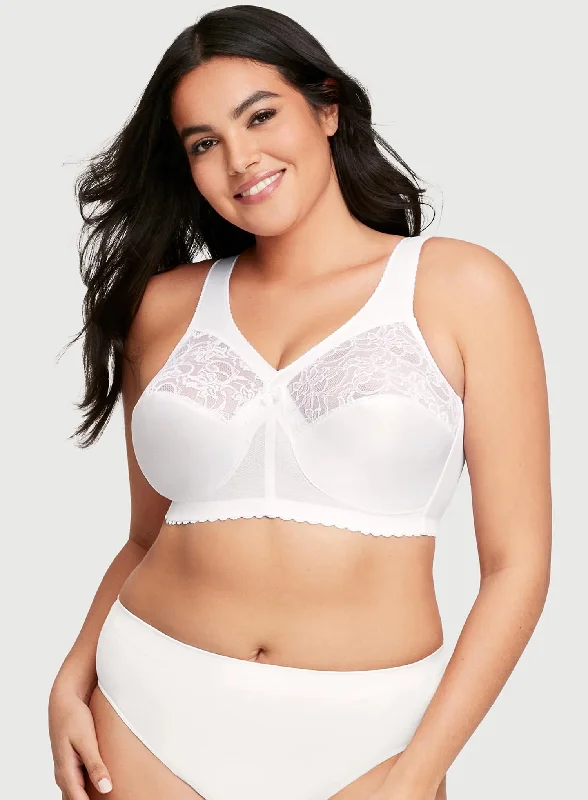 moisture wicking sports bras for sweaty workoutsGlamorise: Magic Lift Full Figure Support Bra White