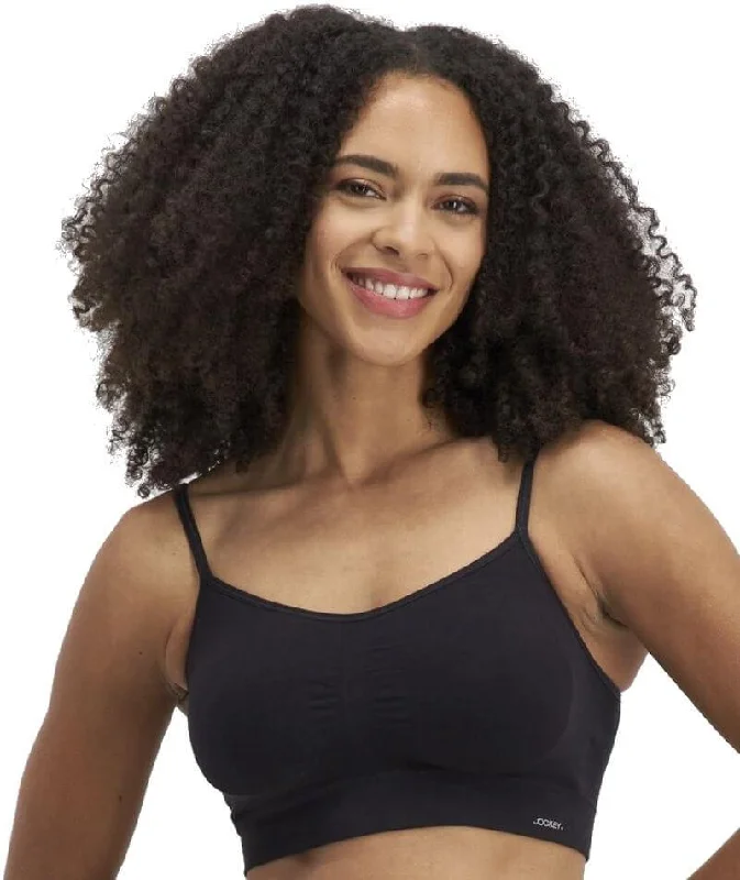 convertible sports bras for versatile useJockey Skimmies Wire-Free Crop Top - Black