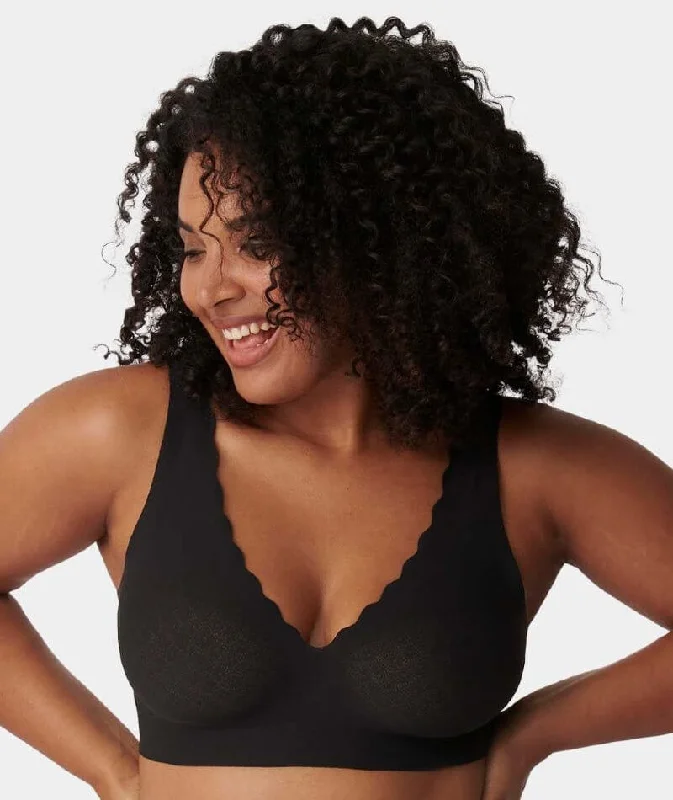 plunge bras for low cut topsSloggi ZERO Feel Lace Wire-free Bralette - Black