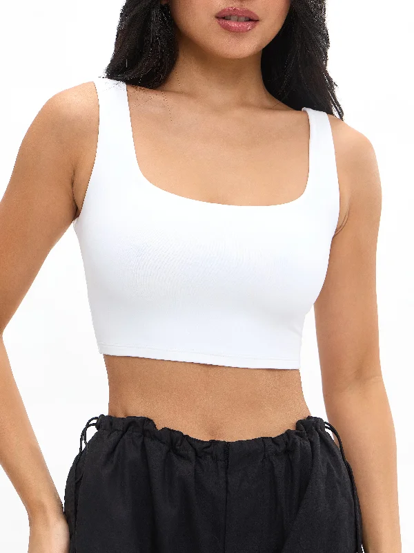 plus size wireless women sport braAirknit Tank - White