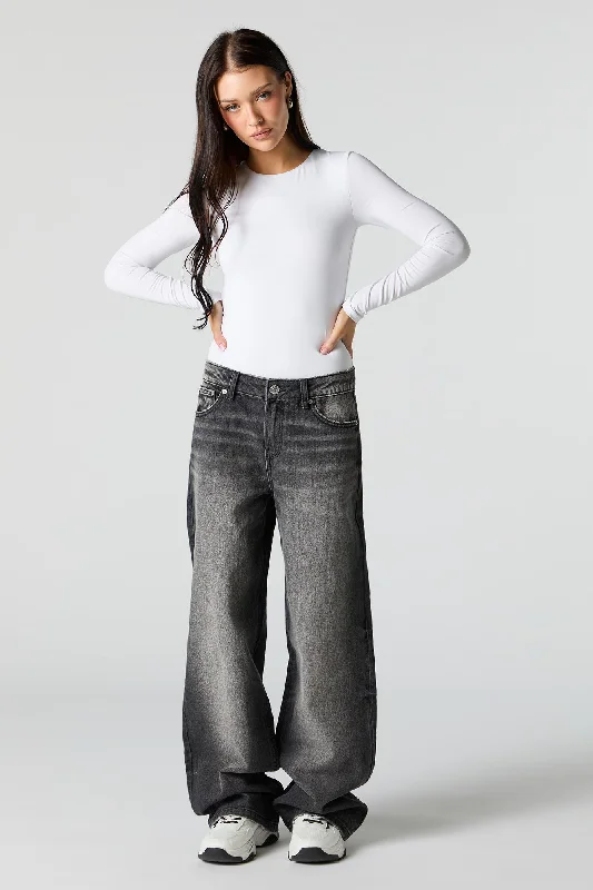 Denim Top for a Music Festival with a Rock - n - Roll VibeBlack Vintage Wash Low Rise Skater Jean Denim Top for a Music Festival with a Rock - n - Roll VibeBlack Vintage Wash Low Rise Skater Jean
