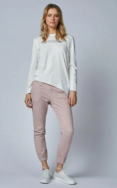 Denim Top with a Peplum Hem for a Flirty and Feminine LookBowie Ivory Tee