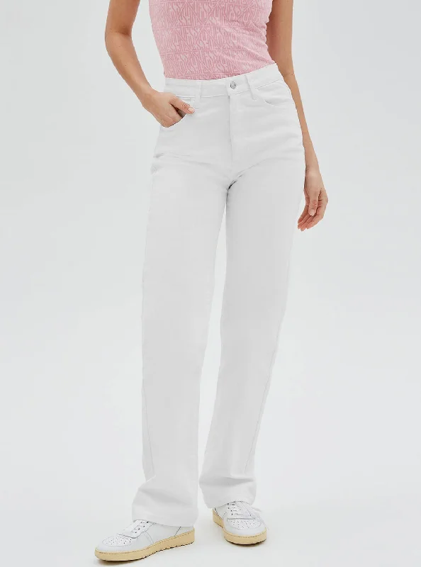 Denim Top with a Peplum Hem for a Flirty and Feminine LookGuess Originals High-Rise Straight Leg Mom Denim Jeans In Ecru Wash Denim Top with a Peplum Hem for a Flirty and Feminine LookGuess Originals High-Rise Straight Leg Mom Denim Jeans In Ecru Wash