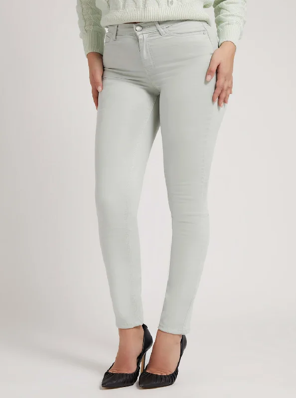 Distressed Denim Top for a Trendy and Edgy LookHigh-Rise 1981 Satin Skinny Denim Jeans In Light Khaki Distressed Denim Top for a Trendy and Edgy LookHigh-Rise 1981 Satin Skinny Denim Jeans In Light Khaki
