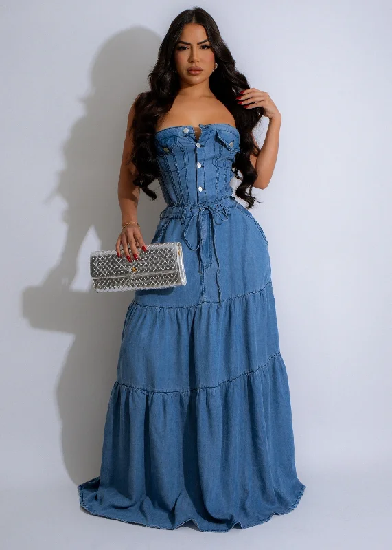 Sleeveless Denim Top for a Cool Summer LookPrairie Dreams Maxi Dress Light Denim