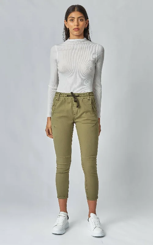 Embroidered Denim Top with Intricate PatternsWave Ivory High Neck Top