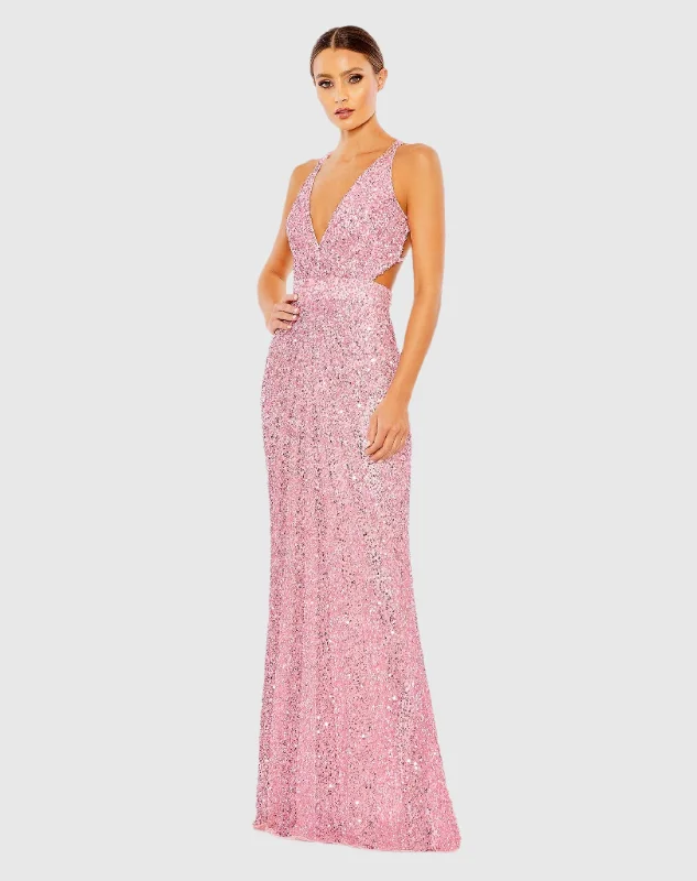 Maxi dresses with an asymmetric hem for a fashion - forward and eye - catching designCriss Cross Back Sleeveless Gown Maxi dresses with an asymmetric hem for a fashion - forward and eye - catching designCriss Cross Back Sleeveless Gown