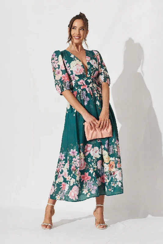 Maxi dresses with off - the - shoulder styles for a romantic and breezy lookCamille Maxi Dress In Teal With Orange Floral Maxi dresses with off - the - shoulder styles for a romantic and breezy lookCamille Maxi Dress In Teal With Orange Floral