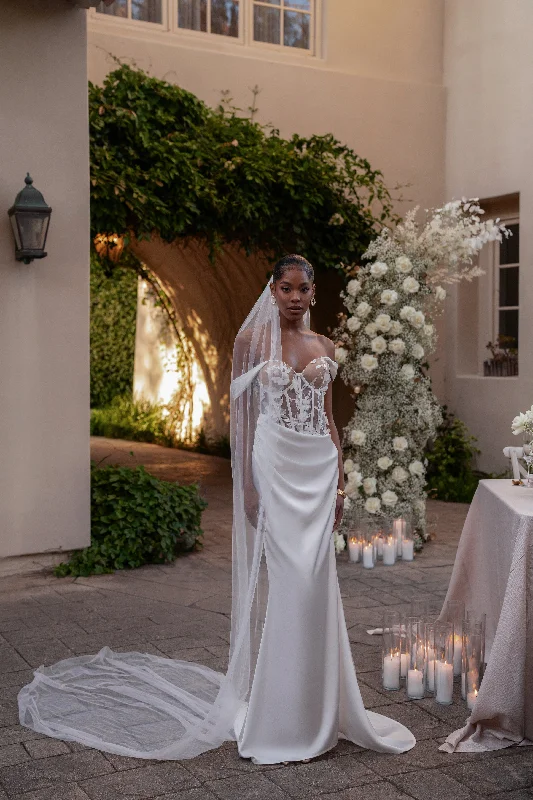 Maxi dresses with a ruched bodice for a more form - fitting and feminine shapeIvory Infinite Love Satin Gown Maxi dresses with a ruched bodice for a more form - fitting and feminine shapeIvory Infinite Love Satin Gown