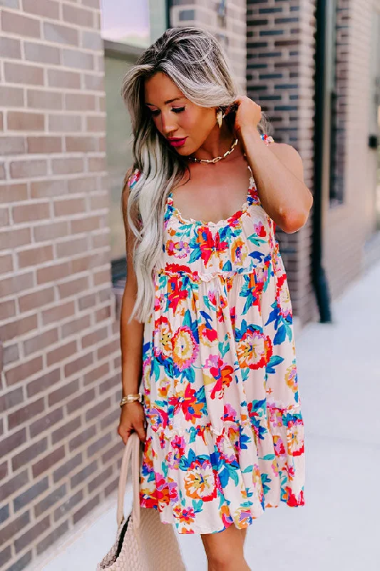 Printed mini dresses for a casual day outBeyond A Memory Shift Dress In Cream