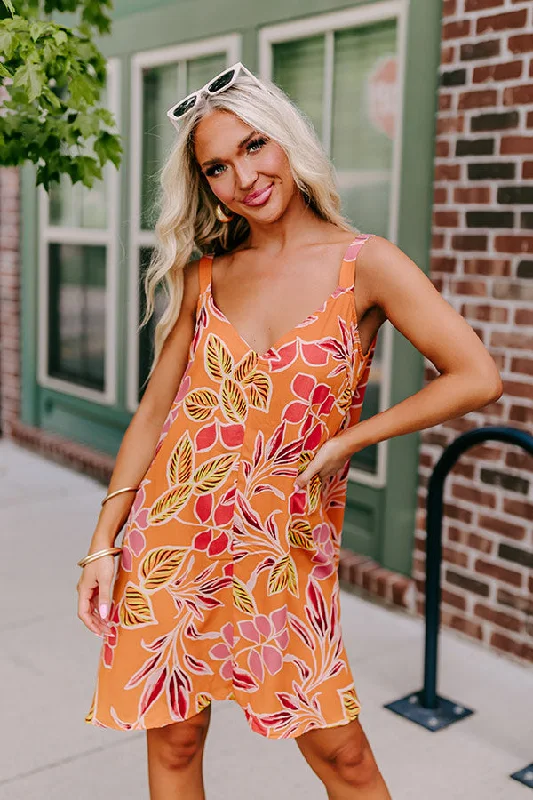 Mini dresses with one - shoulder designsBlossom Bliss Mini Dress In Orange