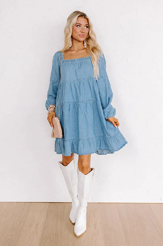 Mini dresses with V - necklines for a flattering shapeEasy To Style Chambray Mini Dress Mini dresses with V - necklines for a flattering shapeEasy To Style Chambray Mini Dress
