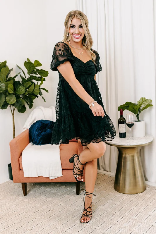 Mini dresses with bow accents for a sweet lookEndearing Romance Embroidered Mini Dress In Black Mini dresses with bow accents for a sweet lookEndearing Romance Embroidered Mini Dress In Black