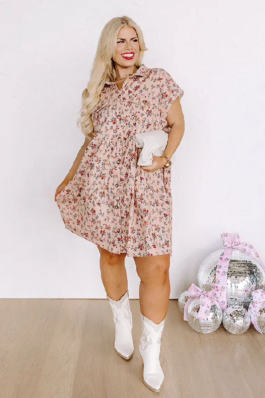 Mini dresses with cold - shoulder designsFeeling At Peace Corduroy Dress Curves