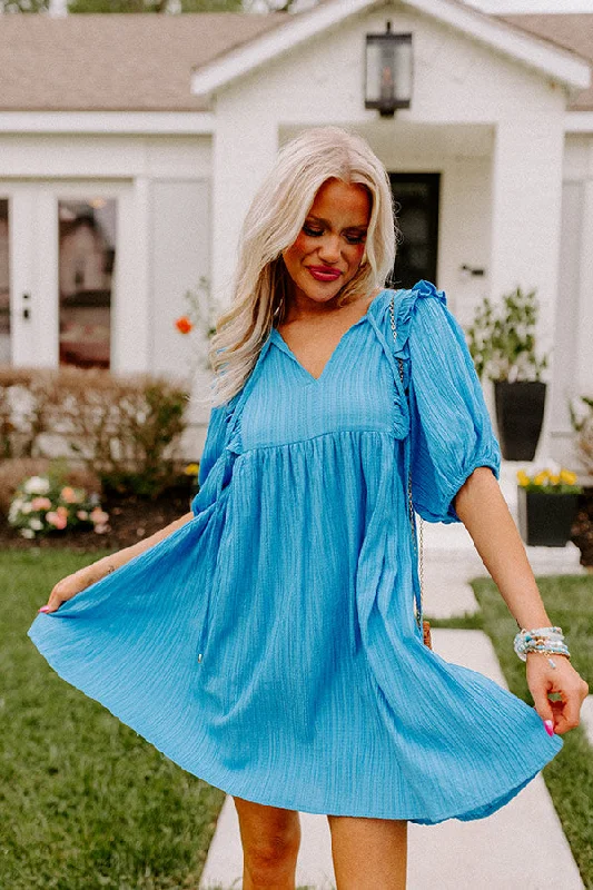 Mini dresses with wrap - around stylesGenerate Joy Shift Dress In Ocean Blue