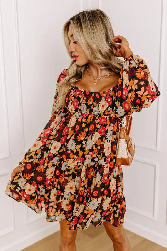 Mini dresses with off - the - shoulder stylesGentle Heart Floral Smocked Dress in Black Mini dresses with off - the - shoulder stylesGentle Heart Floral Smocked Dress in Black