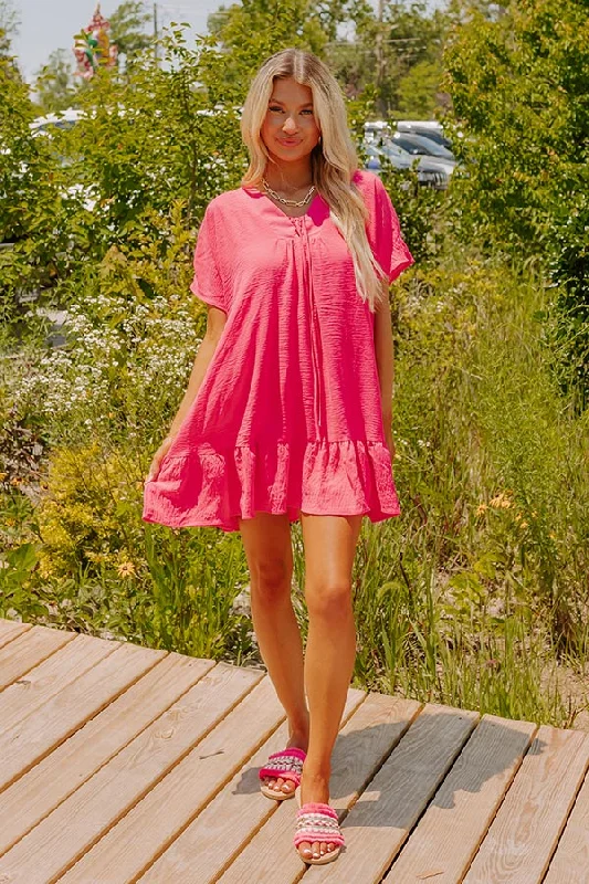 Mini dresses with side slits for a sexy appealMalibu Villa Shift Dress in Pink