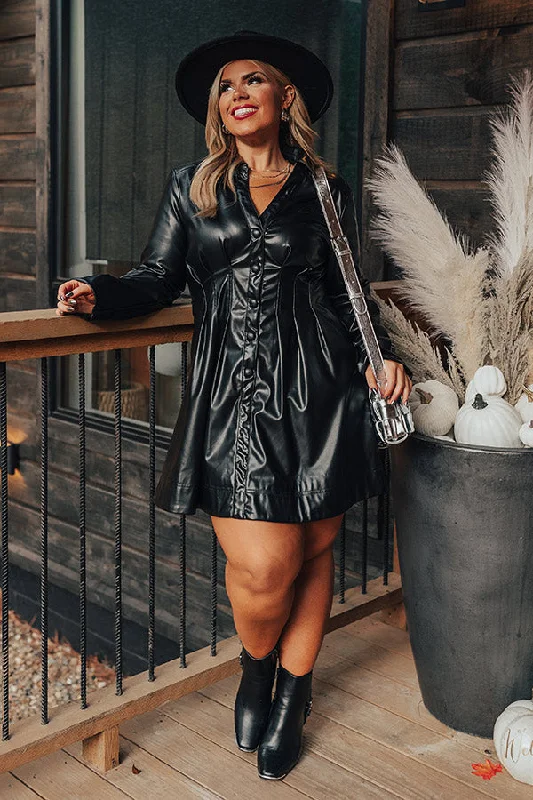 Plaid mini dresses for fall fashionMostly Amused Faux Leather Dress in Black Curves Plaid mini dresses for fall fashionMostly Amused Faux Leather Dress in Black Curves