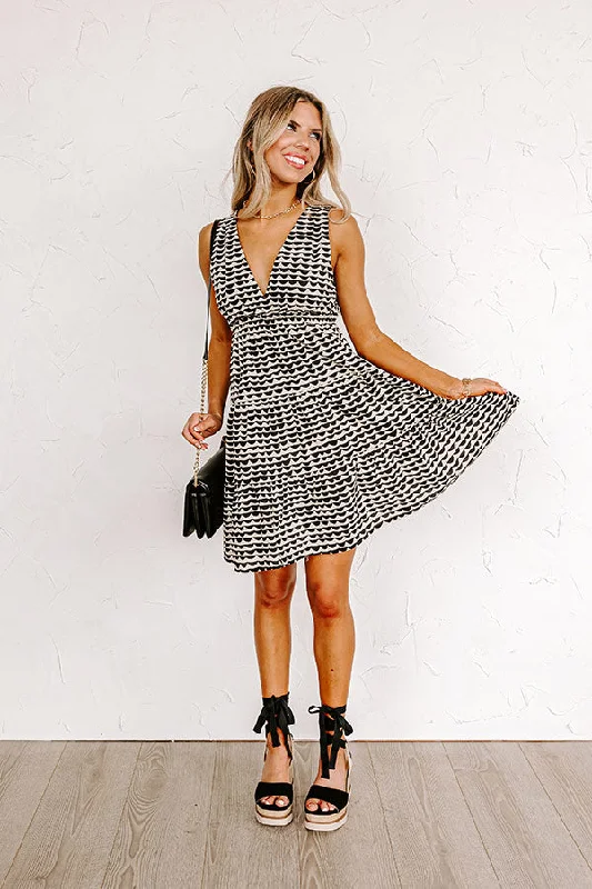 Mini dresses with geometric prints for a modern aestheticOn The Way To You Dress