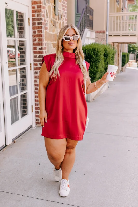 Mini dresses with V - necklines for a flattering shapeSweet Charisma Satin Mini Dress in Crimson Curves Mini dresses with V - necklines for a flattering shapeSweet Charisma Satin Mini Dress in Crimson Curves