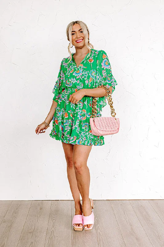 Mini dresses with asymmetric hems for a fashion - forward lookTry Your Luck Dress in Kelly Green Mini dresses with asymmetric hems for a fashion - forward lookTry Your Luck Dress in Kelly Green