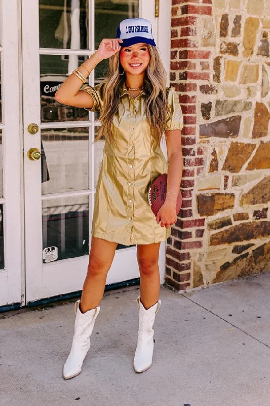 Mini dresses with gathered skirts for a voluminous effectWinning Team Metallic Mini Dress Mini dresses with gathered skirts for a voluminous effectWinning Team Metallic Mini Dress