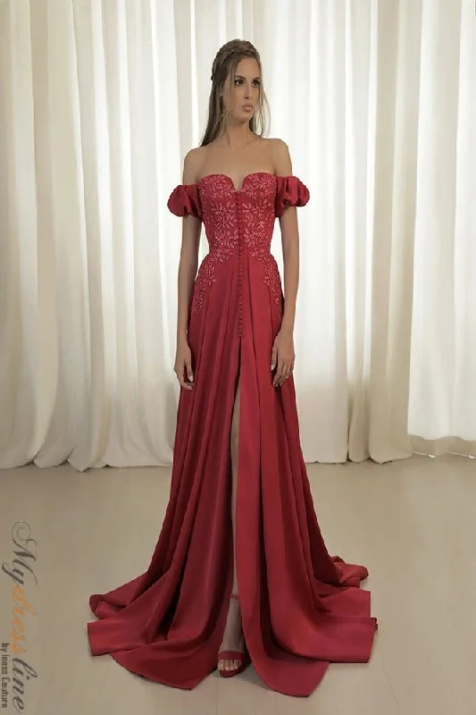 Formal dresses with gathered bodices and wide - leg skirts for a comfortable and stylish silhouetteChrystelle Atallah GILL8205 Formal dresses with gathered bodices and wide - leg skirts for a comfortable and stylish silhouetteChrystelle Atallah GILL8205