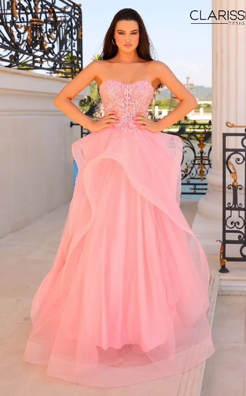 A - line formal dresses with beaded lace appliques for formal eventsClarisse 810789 Dress