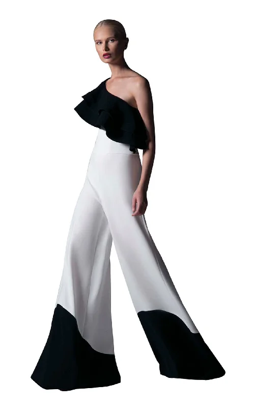 Prom dresses with illusion necklines and crystal embellishments for a formal affairEdward Arsouni Couture SS0385 Jumpsuit