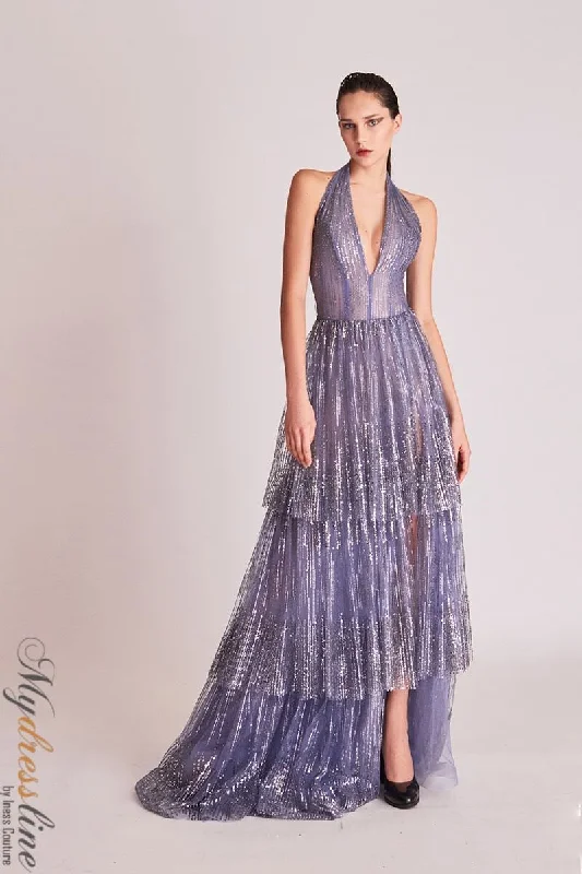 Formal dresses with fringe - trimmed sleeves and wrap - around styles for a bohemian - inspired formal eventGatti Nolli OP-5739