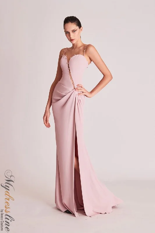 Formal dresses with one - shoulder ruffled straps and sequined bodices for a trendy and eye - catching lookGatti Nolli OP-5741