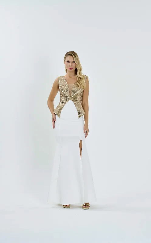 Prom dresses with geometric - cutout sleeves and flowing chiffon fabrics for a modern and airy lookGygess G2325086 Dress Prom dresses with geometric - cutout sleeves and flowing chiffon fabrics for a modern and airy lookGygess G2325086 Dress