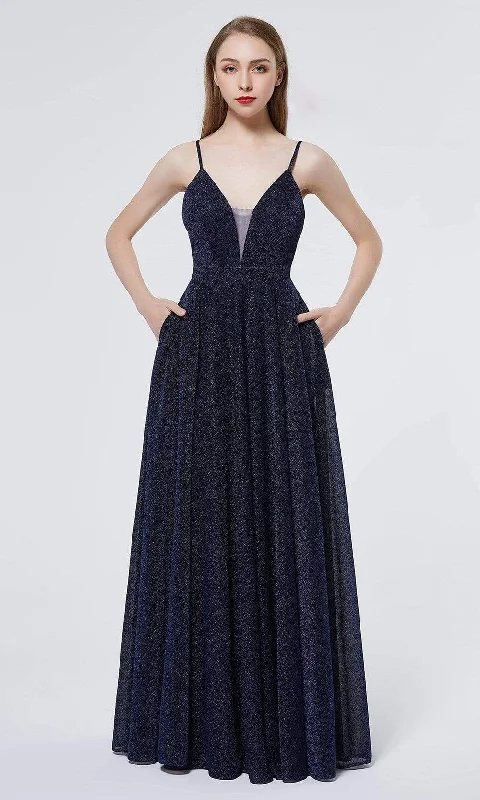 Prom dresses with ruched bodices and organza sleeves for a romantic lookJ'Adore Dresses - J19022 V Neck Glittered A-line Gown Prom dresses with ruched bodices and organza sleeves for a romantic lookJ'Adore Dresses - J19022 V Neck Glittered A-line Gown