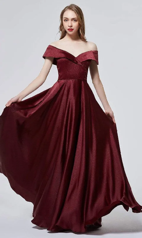 Prom dresses with ruched bodices and organza sleeves for a romantic lookJ'Adore Dresses - J19024 Off Shoulder Minimalist Flowy Dress Prom dresses with ruched bodices and organza sleeves for a romantic lookJ'Adore Dresses - J19024 Off Shoulder Minimalist Flowy Dress