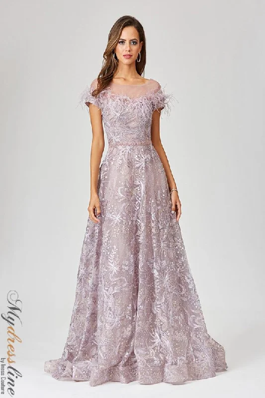 Prom dresses with lace - trimmed sleeves and empire - style waists for a flattering and vintage - inspired formal affairLara 29451 Prom dresses with lace - trimmed sleeves and empire - style waists for a flattering and vintage - inspired formal affairLara 29451