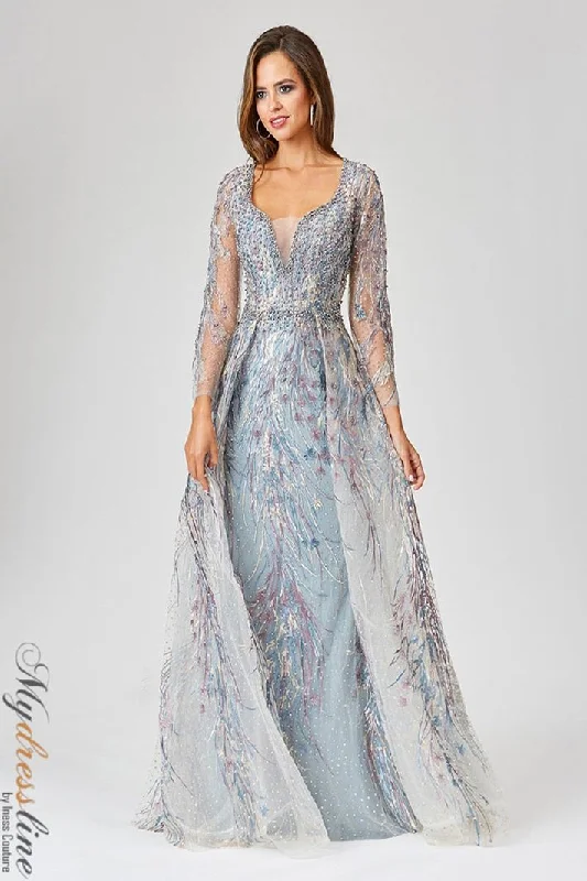 Prom dresses with metallic - colored fabrics and beaded embroidery for a glamorous promLara 29452 Prom dresses with metallic - colored fabrics and beaded embroidery for a glamorous promLara 29452