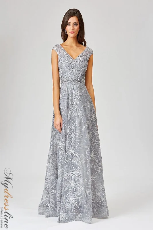 Formal dresses with cold - shoulder ruffled sleeves and floral prints for a romantic and trendy formal styleLara 29478 Formal dresses with cold - shoulder ruffled sleeves and floral prints for a romantic and trendy formal styleLara 29478