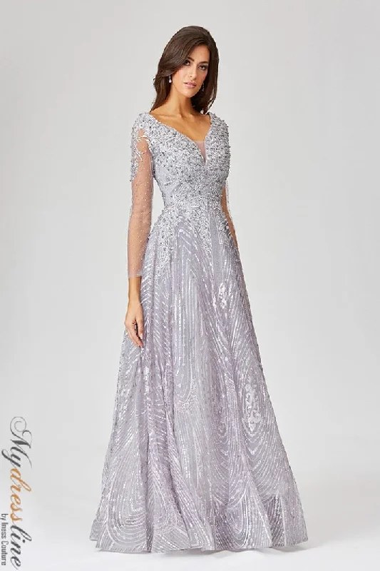 Prom dresses with lace - trimmed sleeves and empire - style waists for a flattering and vintage - inspired formal affairLara 29479 Prom dresses with lace - trimmed sleeves and empire - style waists for a flattering and vintage - inspired formal affairLara 29479