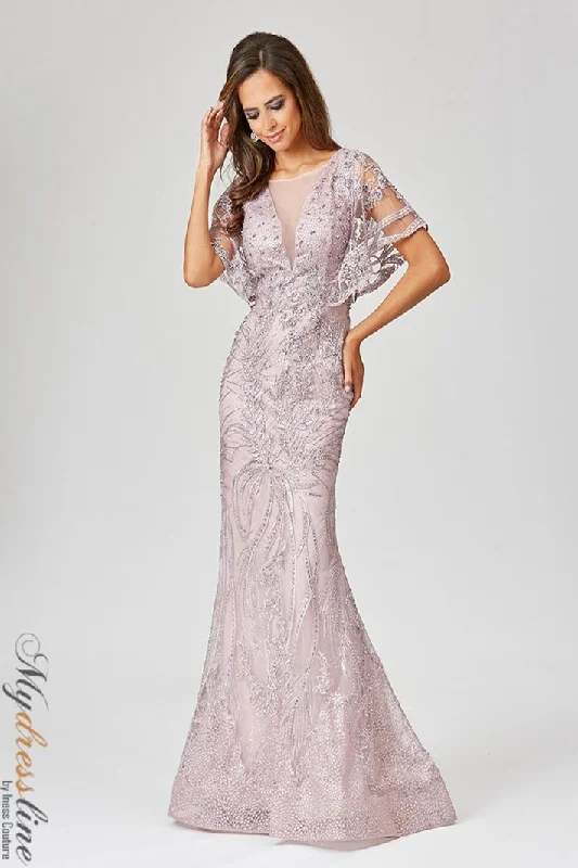 Prom dresses with metallic - colored fabrics and beaded embroidery for a glamorous promLara 29756