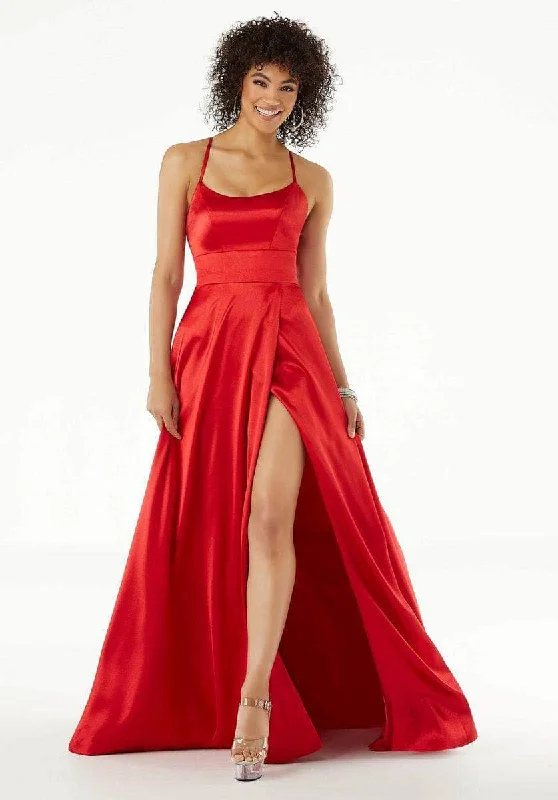 Long - sleeved formal dresses in velvet for a winter formal eventMGNY By Mori Lee 45075SC - Scoop Neck Banded Waist Prom Gown Long - sleeved formal dresses in velvet for a winter formal eventMGNY By Mori Lee 45075SC - Scoop Neck Banded Waist Prom Gown